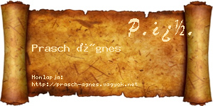 Prasch Ágnes névjegykártya
